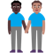 Men Holding Hands- Dark Skin Tone- Medium Skin Tone emoji on Microsoft